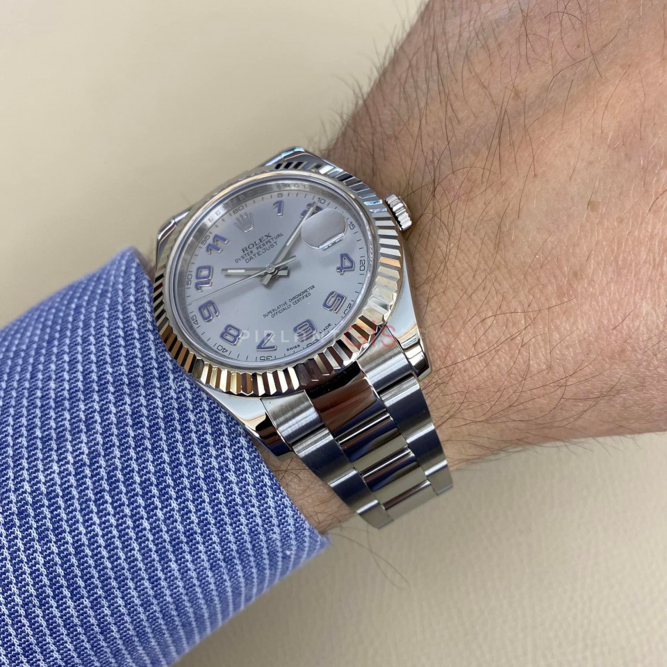 ROLEX Date Just ll Silver Violet Numbers 116334 ROLEX Date Just ll Silver Violet Numbers 116334