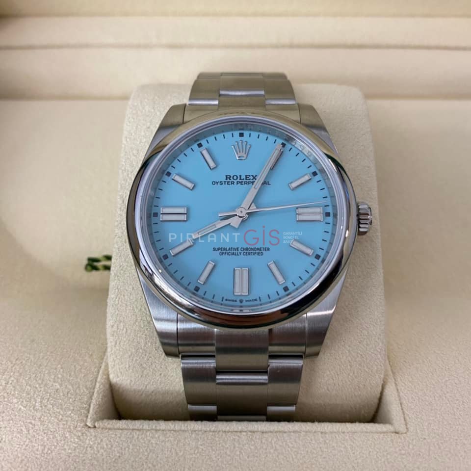 ROLEX Oyster Perpetual 41 mm 124300 Tiffany Blue Dial Erkek Kol Saati