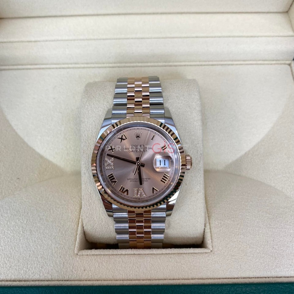 ROLEX Date Just 36 mm 126231 Everrose gold VI & IX Diamond Dial ROLEX Date Just 36 mm 126231 Everrose gold VI & IX Diamond Dial