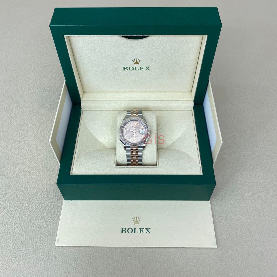 ROLEX Date Just 36 mm 126231 Everrose gold VI & IX Diamond Dial