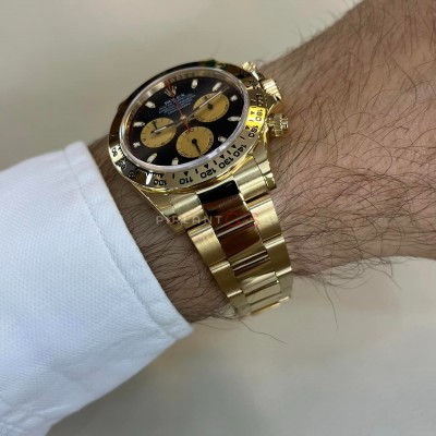 ROLEX Cosmograph Daytona Yellow Gold 116508 Black Champagne Index Oyster