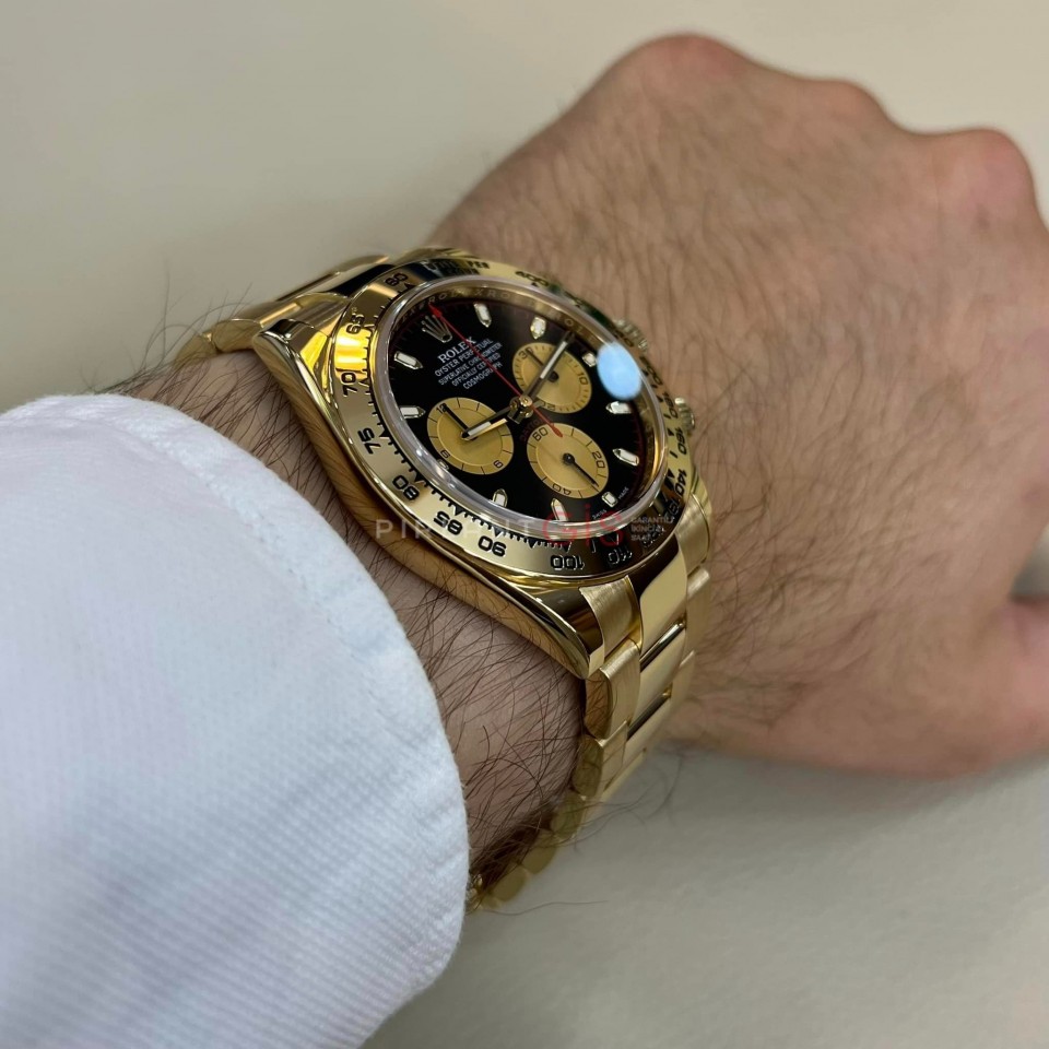 ROLEX Cosmograph Daytona Yellow Gold 116508 Black Champagne Index Oyster