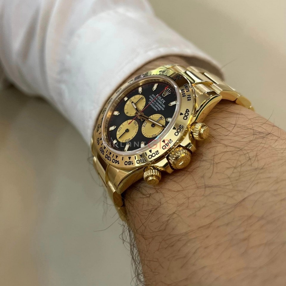 ROLEX Cosmograph Daytona Yellow Gold 116508 Black Champagne Index Oyster