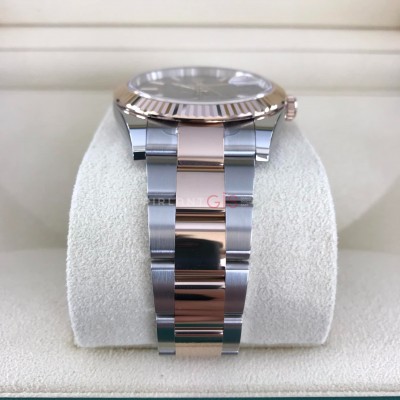 ROLEX Date Just ll Silver Flueted Motif 126331 Oyster 