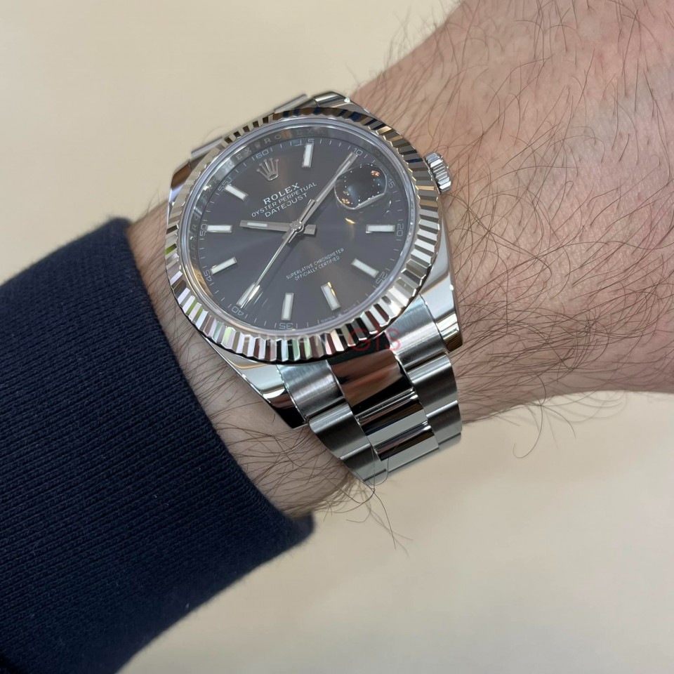 ROLEX Date Just ll Dark Rhodium Dial 126334 Oyster