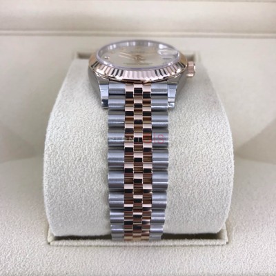 ROLEX Date Just 31 mm Steel & Rose Gold 278271 Jubilee Silver Diamond Dial