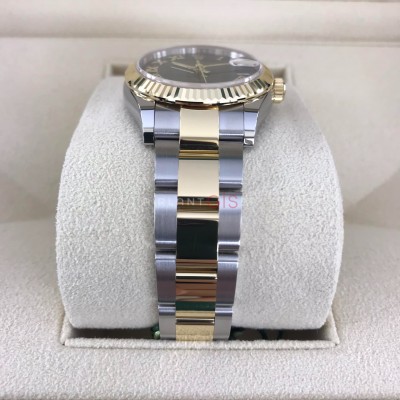 ROLEX Date Just 31 mm Steel & Yellow Gold 278273 Oyster Green Roman VI Diamond Dial