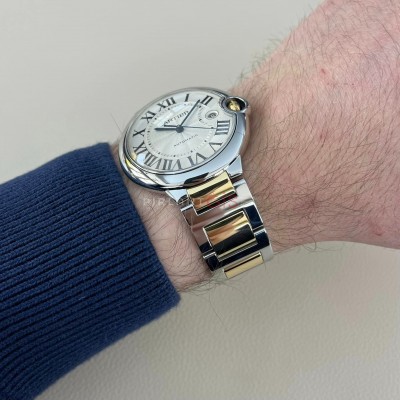 CARTIER Ballon Blue Steel & Gold Large Model 42 mm Automatic W2BB0031