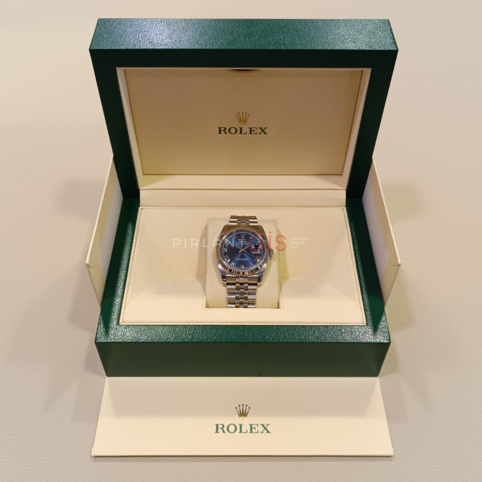 ROLEX Date Just 36 mm Blue Romen Dial 116234 Jubilee ROLEX Date Just 36 mm Blue Romen Dial 116234 Jubilee