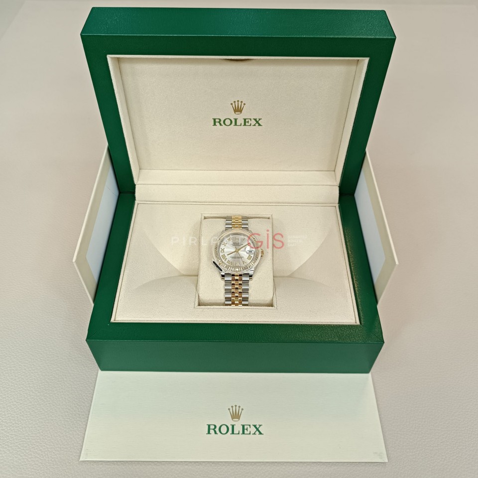 ROLEX Date Just Lady 31 mm Yellow Gold & Steel 278273 Silver and VI Dimond Dial Jubilee