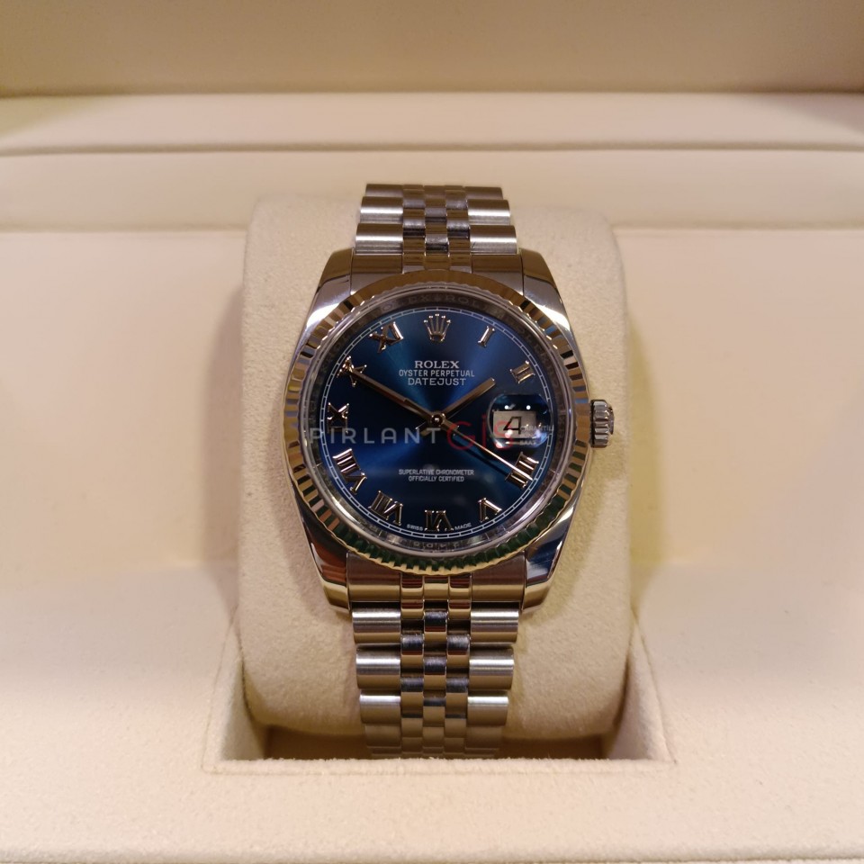 ROLEX Date Just 36 mm Blue Romen Dial 116234 Jubilee ROLEX Date Just 36 mm Blue Romen Dial 116234 Jubilee