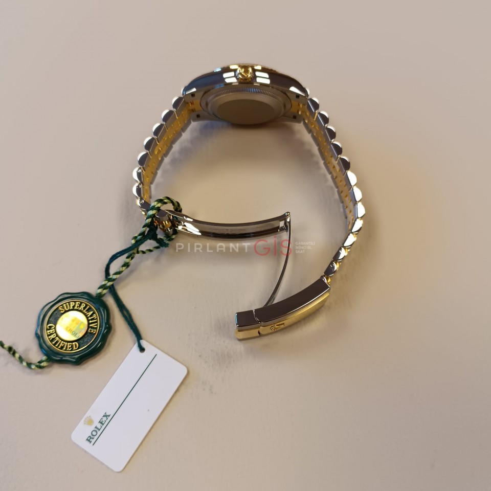 ( SIFIR ) ROLEX Date Just 36 Yellow Gold & Steel Black Diamond Dial 126233 Jubilee