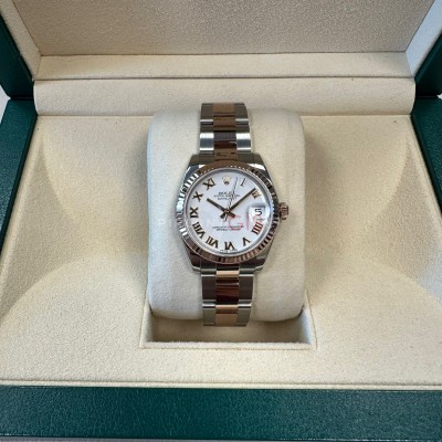 ROLEX Date just 31 mm Rose gold & çelik 178271 Oyster bilezik