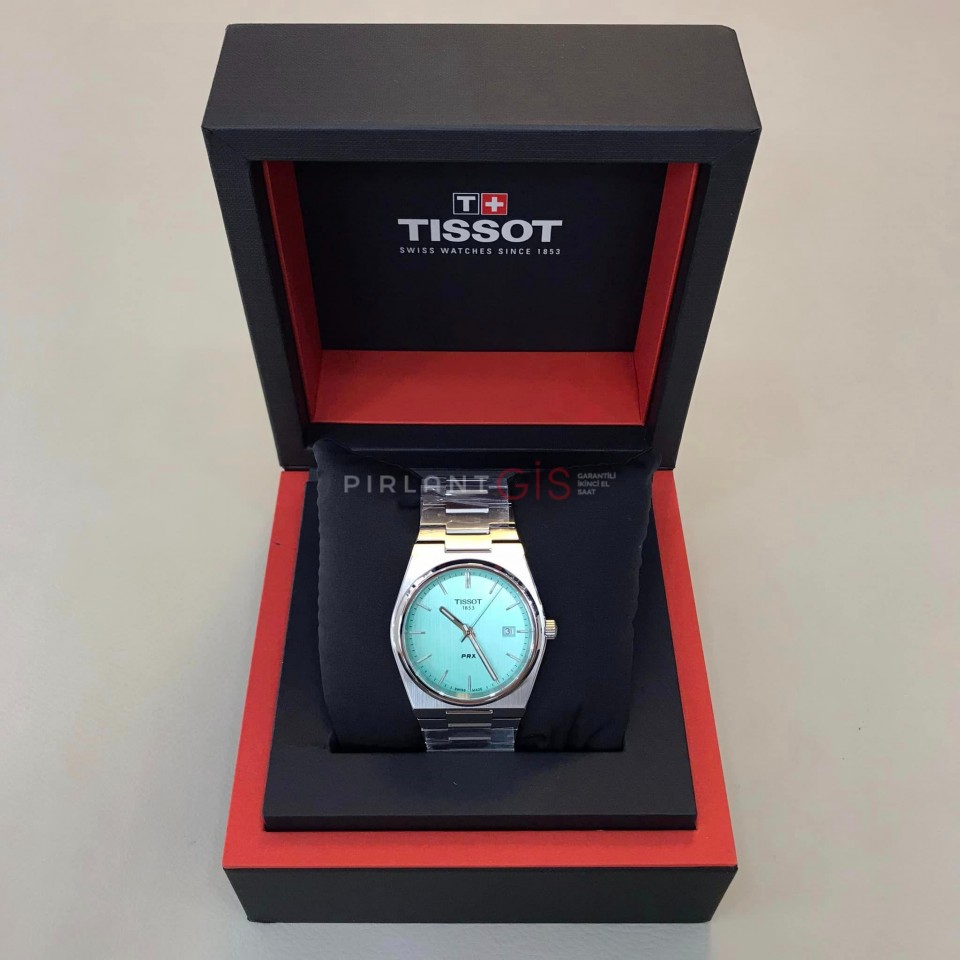 ( Sıfır ) TISSOT PRX Quartz T137.410.11.091.01 ( Açık yeşil / Türkuaz Kadran ) ( Sıfır ) TISSOT PRX Quartz T137.410.11.091.01 ( Açık yeşil / Türkuaz Kadran )