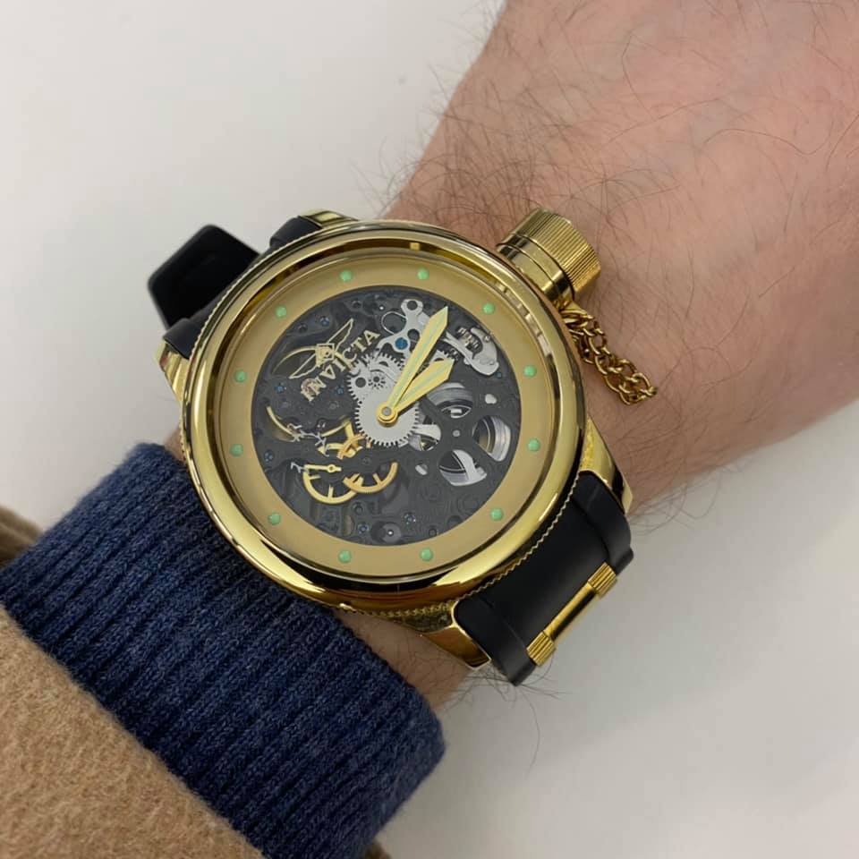 INVICTA Russian Diver Skeleton Hand Wound 180117 INVICTA Russian Diver Skeleton Hand Wound 180117
